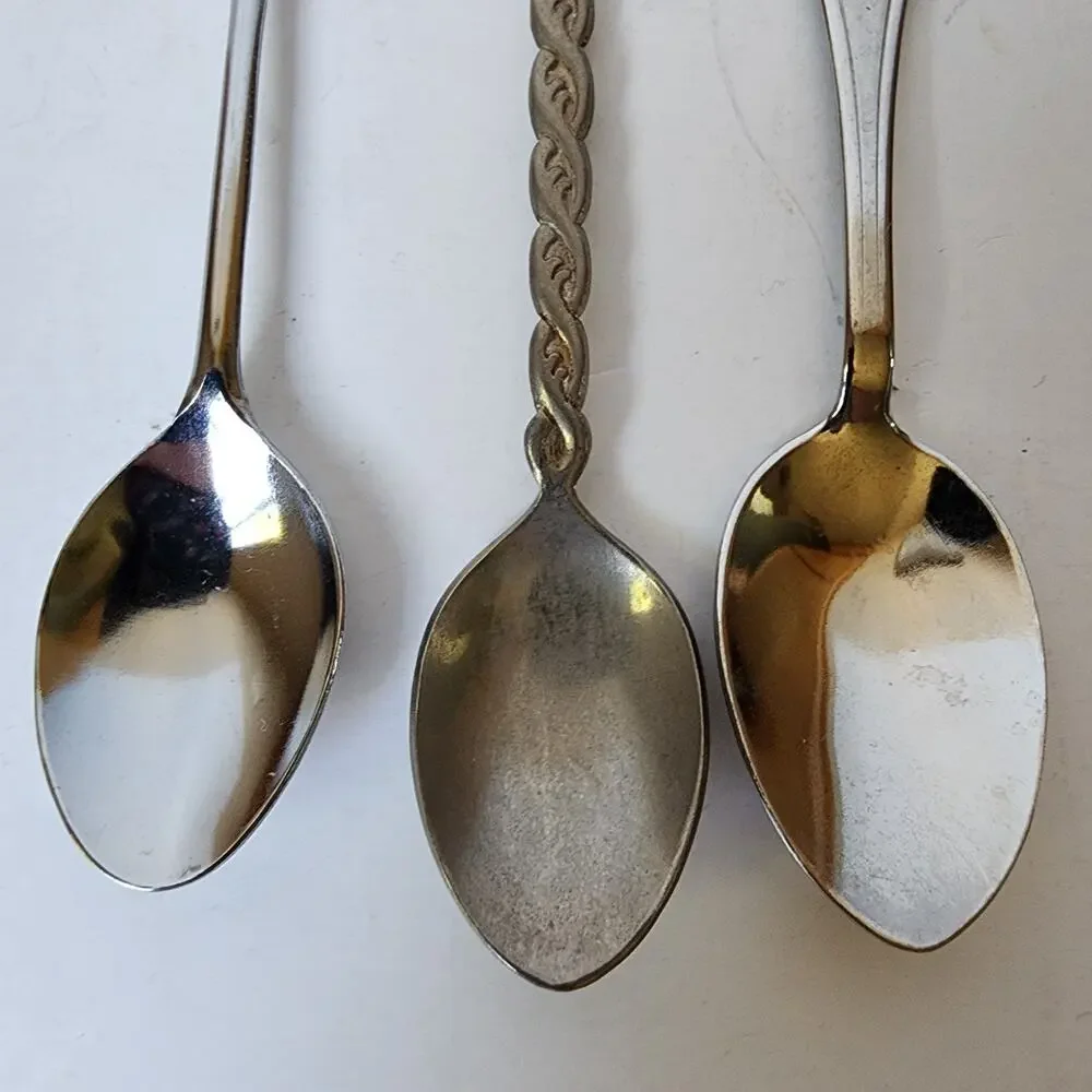 Lot Of 3 Souvenier Spoons Switzerland Osterreich Collector Assorted Vintage